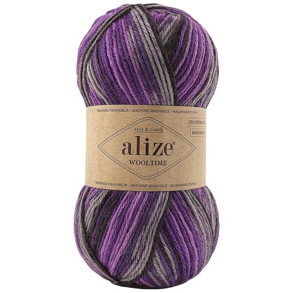 Пряжа Alize (Ализе) Wooltime / уп.5 мот. по 100 г, 200 м, 11013 секционный