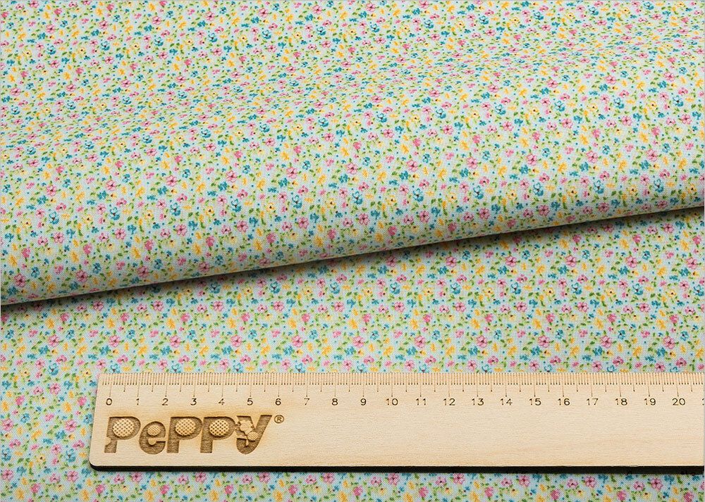 Ткань для пэчворка Peppy Нежная история, отрез 50х55 см, 146 г/м², НИ-14 голубой, Peppy