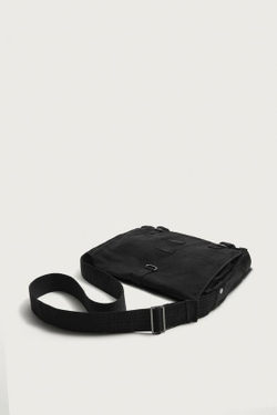 ZARA СУМКА ИЗ ВОЩЕНОЙ ТКАНИ, ЧЕРНЫЙ