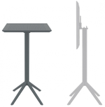 Стол пластиковый барный складной Siesta Contract Sky Folding Bar Table 60, темно-серый
