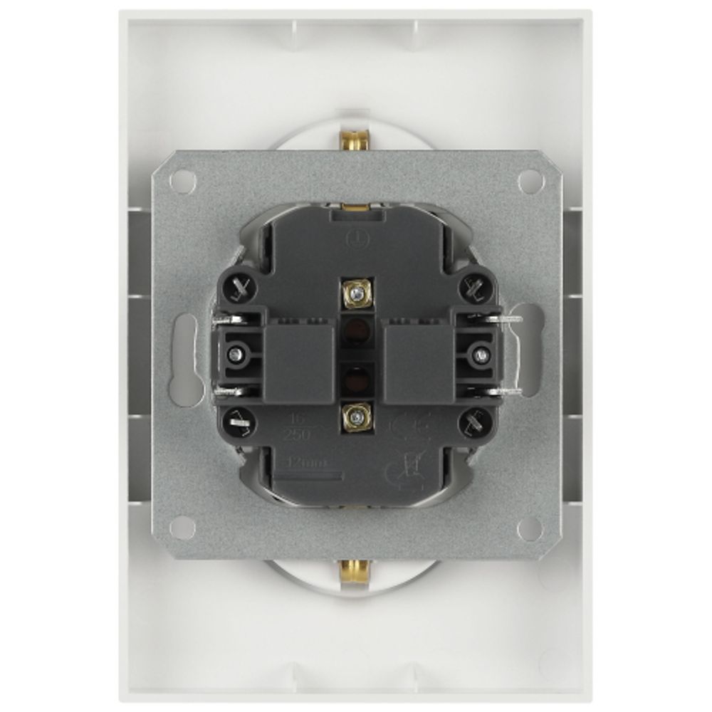Розетка ЭРА Galaxy 15-2104-08 с заземлением двойная 2X2P+E Schuko 16А-250В IP20 белый матовый | Эра Galaxy