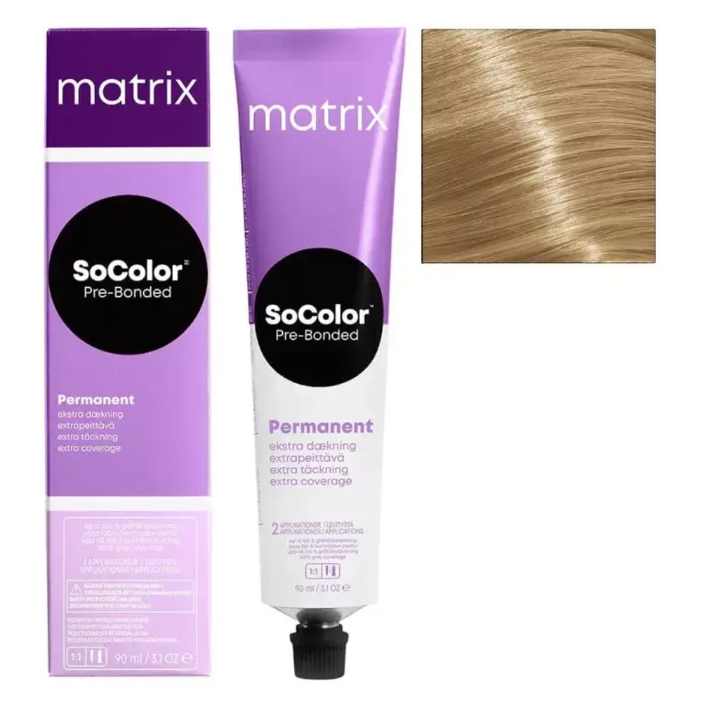 Matrix SoColor Pre-Bonded Крем-краска для седых волос 509G очень светлый блонд золотистый, 90мл