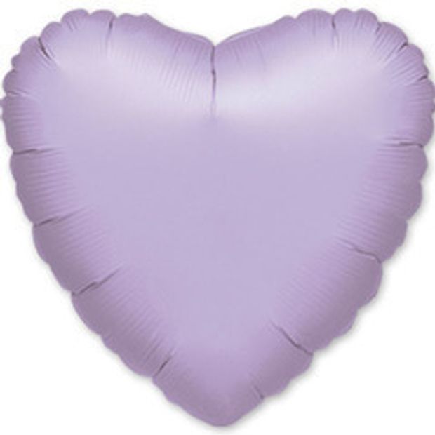 AN Шар сердце 18"/46 см, Пастель Lilac (сиреневый) (БГ-15)