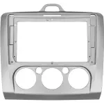 Магнитола для Ford Focus 2 2004-2011 (кондиционер, рамка серебро) - Teyes CC4L-DTS монитор 9" IPS, Android 14, Быстрая, Snapdragon 662, CarPlay, 4G SIM-слот