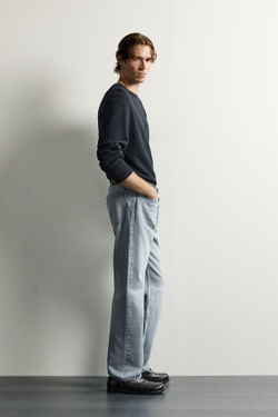 ZARA ДЖИНСЫ STRAIGHT FIT УДЛИНЕННЫЕ, СИНИЙ