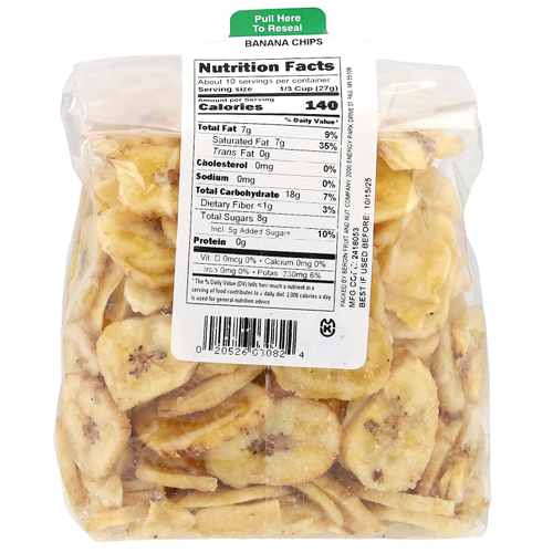Bergin Fruit and Nut Company, банановые чипсы, 255 г (9 унций)