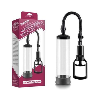 Вакуумная помпа с черным вкладышем Maximizer Worx VX1 Power Pro Pump - 20,3 см. (Цвет: прозрачный)
