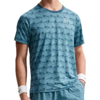 Мужская теннисная футболка Nike Court Dri-Fit Advantage Print - new slate/white