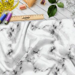 Ткань шифон белый мрамор