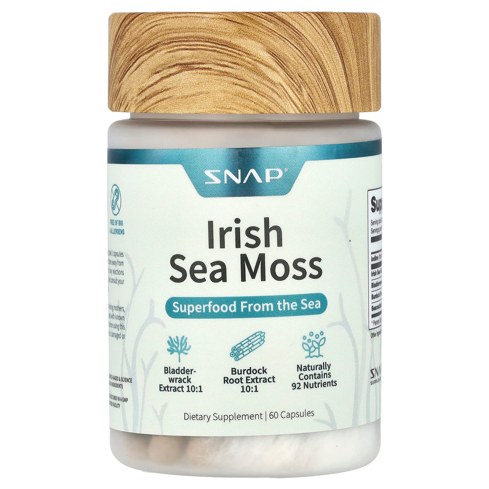 Snap Supplements, Ирландский морской мох`` 60 капсул