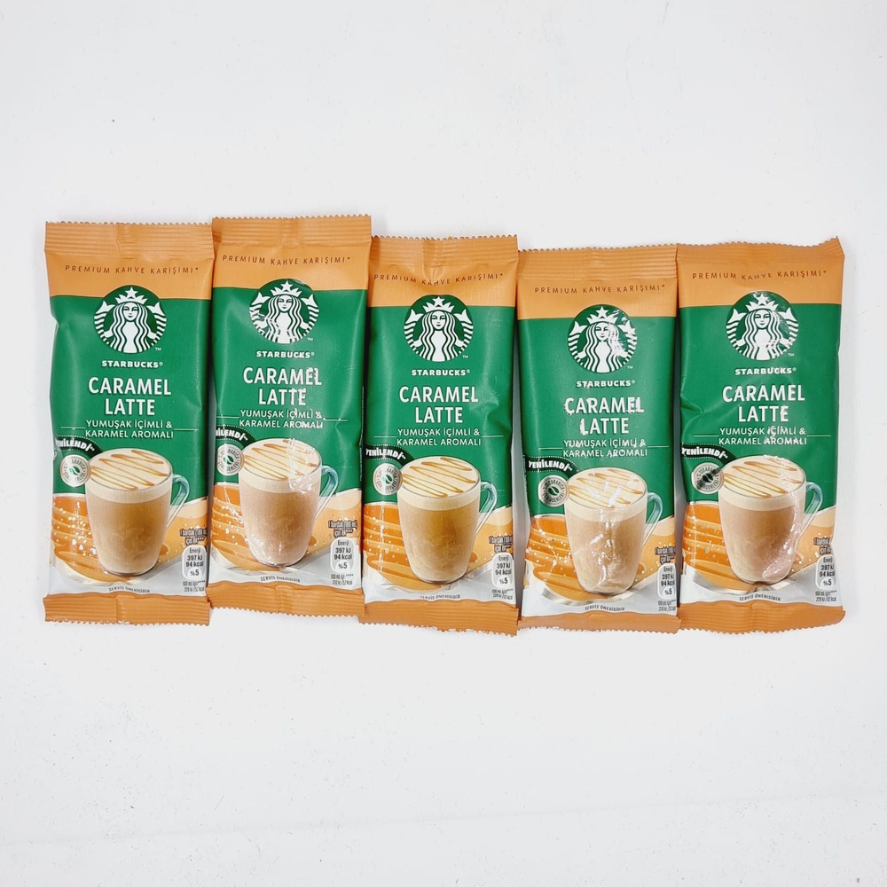 Starbucks Кофе растворимый Caramel Latte 115 г (5 пакетиков по 23 г) (Турция)