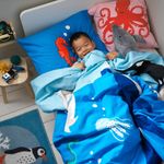 Комплект постельного белья IKEA BLAVINGAD (БЛОВИНГАД), Детский, Синий с рисунком, 150х200, 50х80 см