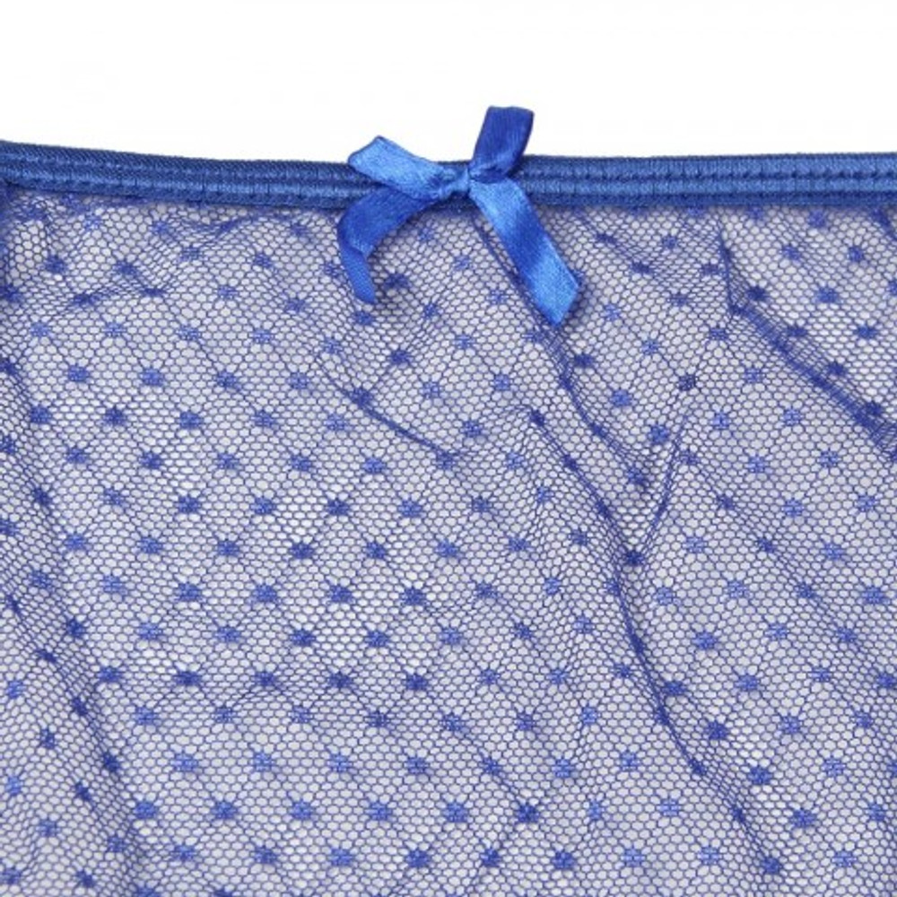 Трусики на высокой посадке Lace Strappy, синие, XS-S