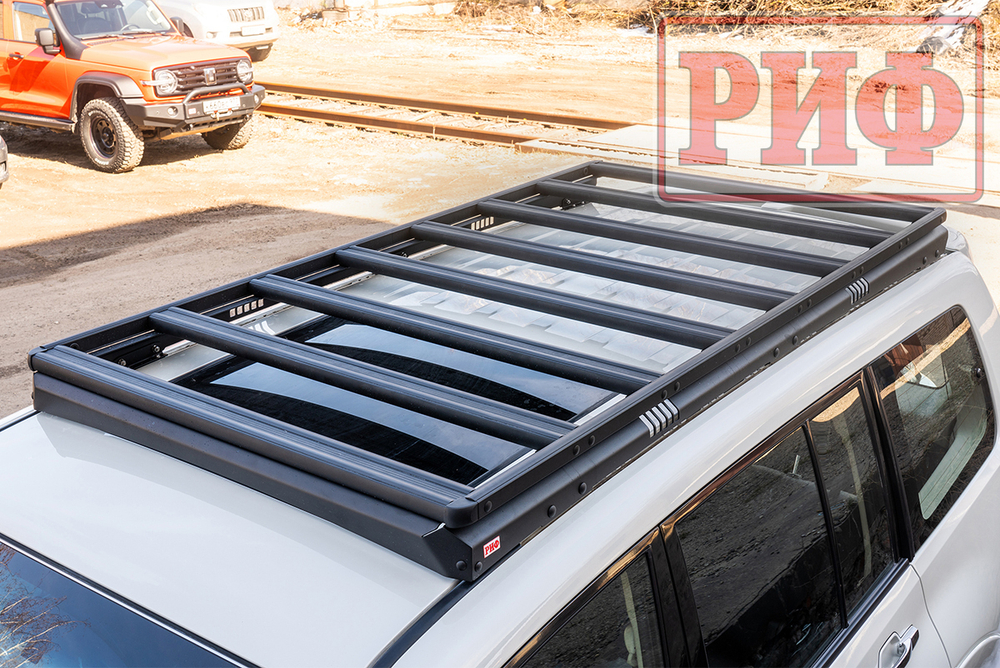 Багажник экспедиционный (платформа) алюминиевый 1150x2080 мм для Mitsubishi Pajero IV (с крепежом) РИФ