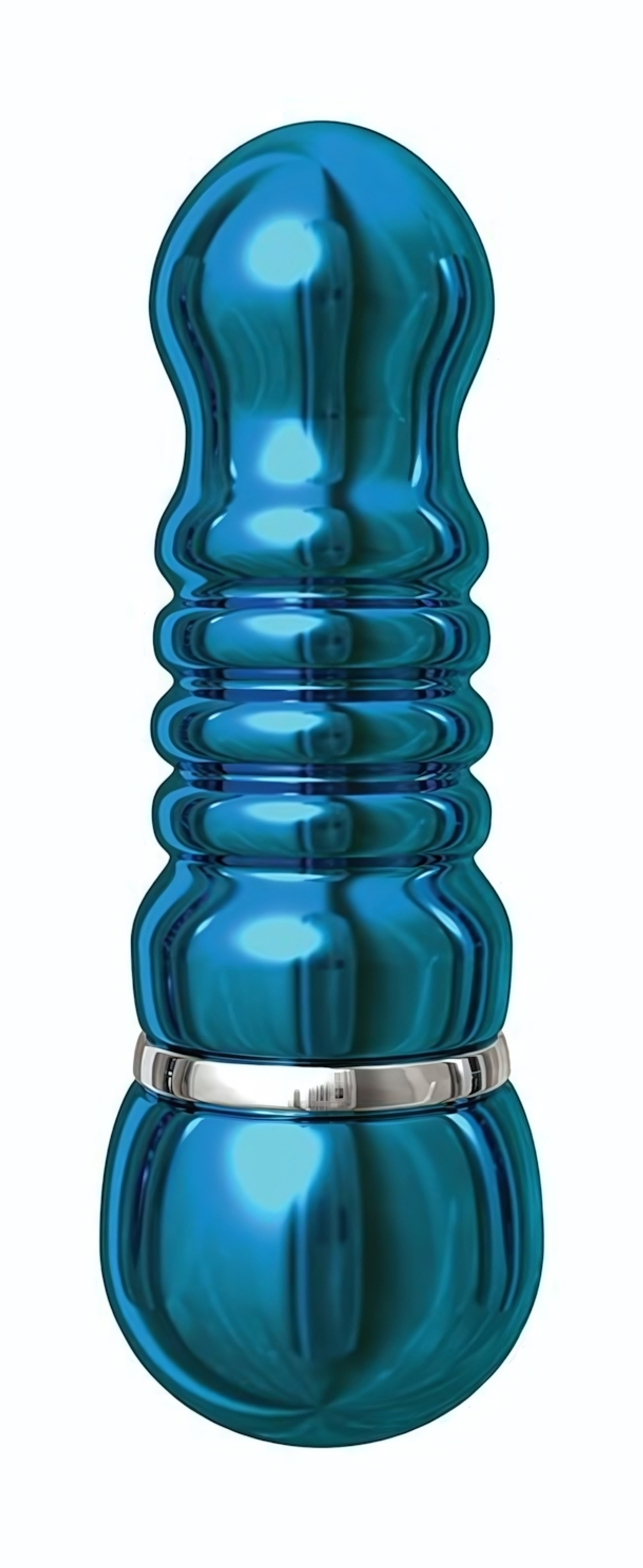 Голубой алюминиевый вибратор BLUE SMALL - 7,5 см. (Цвет: голубой)