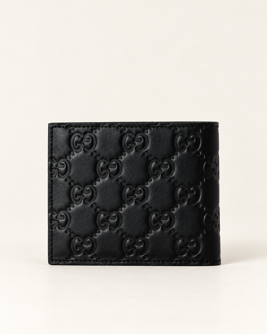 Портмоне Gucci GG Emblem без монетницы — чёрное