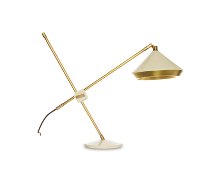 лампа настольная Bert Frank Shear Table Lamp White & Brass