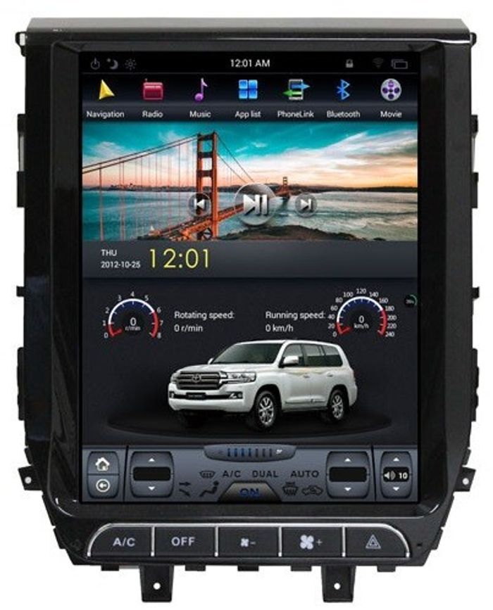 Магнитола для Toyota Land Cruiser 200 2015-2021 (без JBL) - Kuberg ZF-1205-Q6 вертикальный экран в стиле "Тесла" на Android 11, CarPlay, 4G SIM-слот