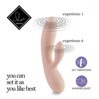 Бежевый вибратор-кролик 20,2см Feelz Toys Lea Rabbit Vibrator