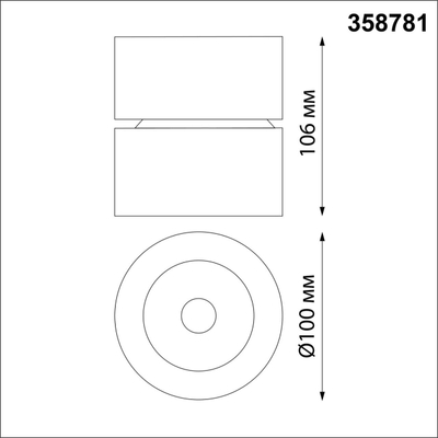 358781 OVER NT21 420 черный Светильник накладной светодиодный IP20 LED 25W 4000K 2200Лм 100-265V GRODA