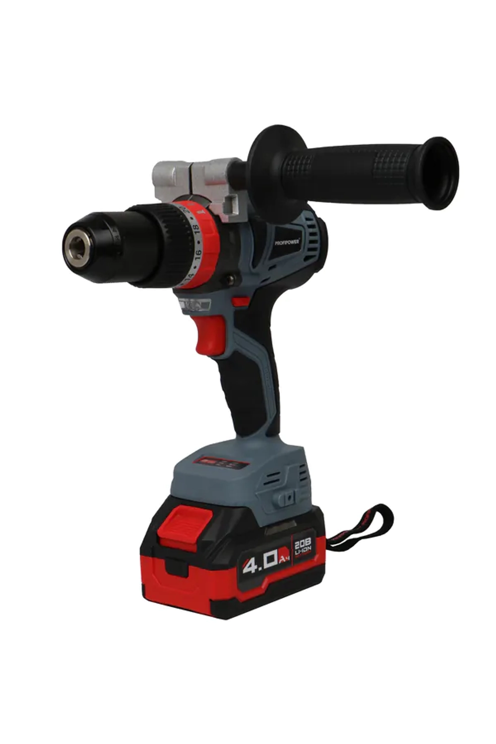 Аккумуляторная бесщеточная ударная дрель MKDHP-20B (20В,Li-ion-2шт, 4.0Ач, 90Нм, 2 скорости, З/У, в кейсе) (E0087M1)