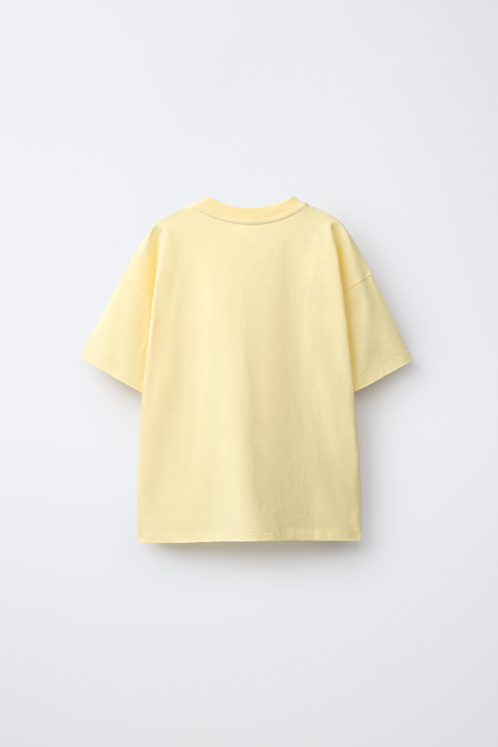 ZARA БАЗОВАЯ ОДНОТОННАЯ ФУТБОЛКА, МЯГКИЙ ЖЕЛТЫЙ