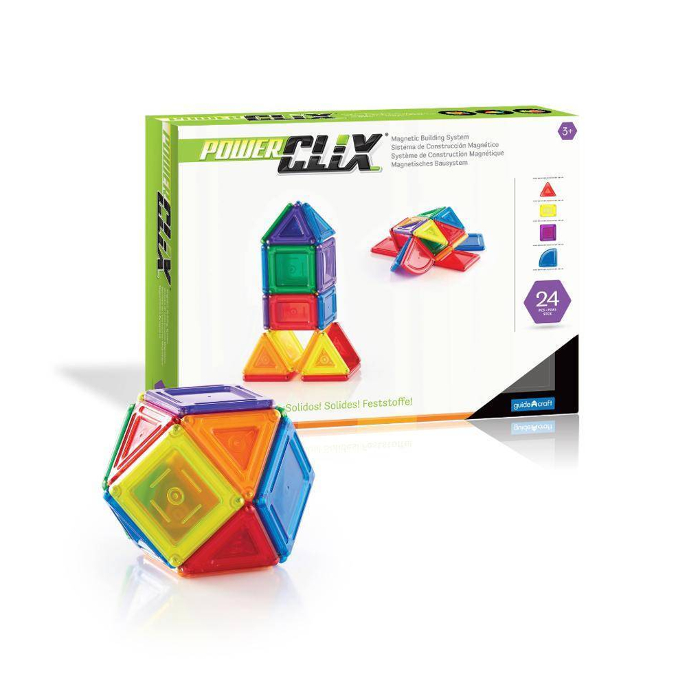 Конструктор магнитный PowerClix® Solids 24 дет. напрокат