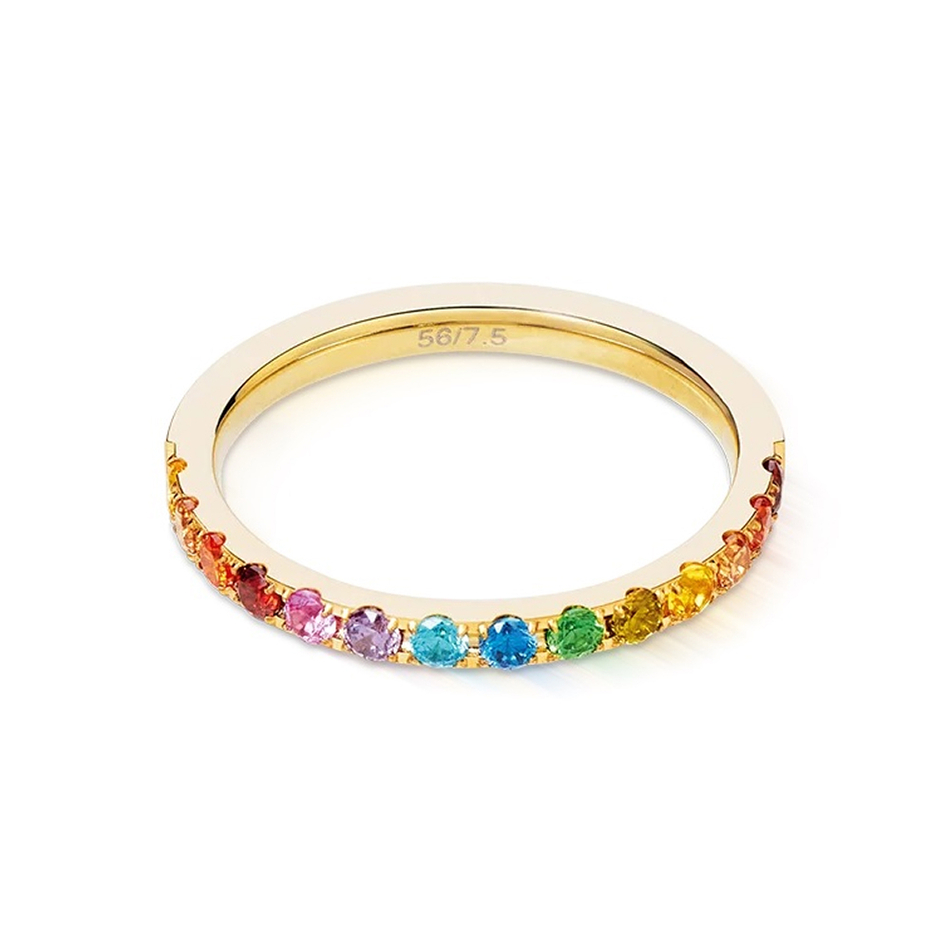 Кольцо Coeur de Lion Multicolor Rainbow-Gold 0146/40-1535 60 размер 19