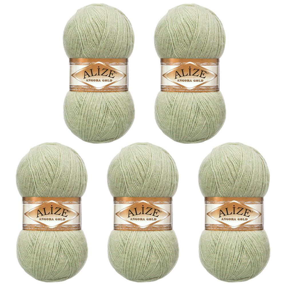 Пряжа Alize (Ализе) Angora Gold / уп.5 мот. по 100 г, 550м, 267 оливковый А