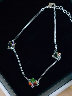 Браслет Миражи с зелеными кристаллами-хамелеонами Swarovski
