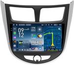 Магнитола для Hyundai Solaris 1 2010-2016 (рамка серебристо-черная тип 3) - Teyes CC4-PRO монитор 9.5" 2K QLED на Android 13, Быстрейшая, Snapdragon 778G, ИИ, CarPlay, DSP, 4G SIM-слот