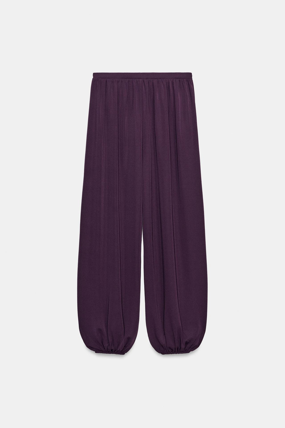 ZARA БРЮКИ-ШАРОВАРЫ, ТЕМНО-БАКЛАЖАНОВЫЙ
