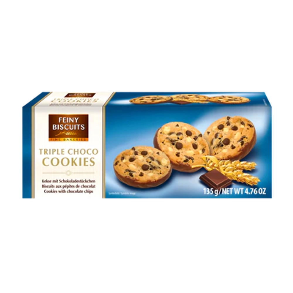 Печенье «Тройной шоколад» с шоколадной крошкой ТМ Feiny Biscuits, 135 г