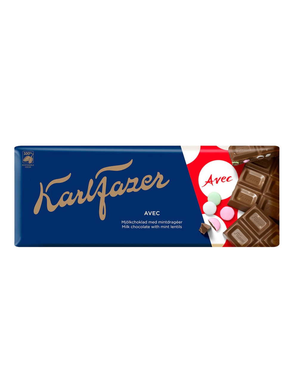 Молочный Шоколад с мятным драже KarlFazer  200 г