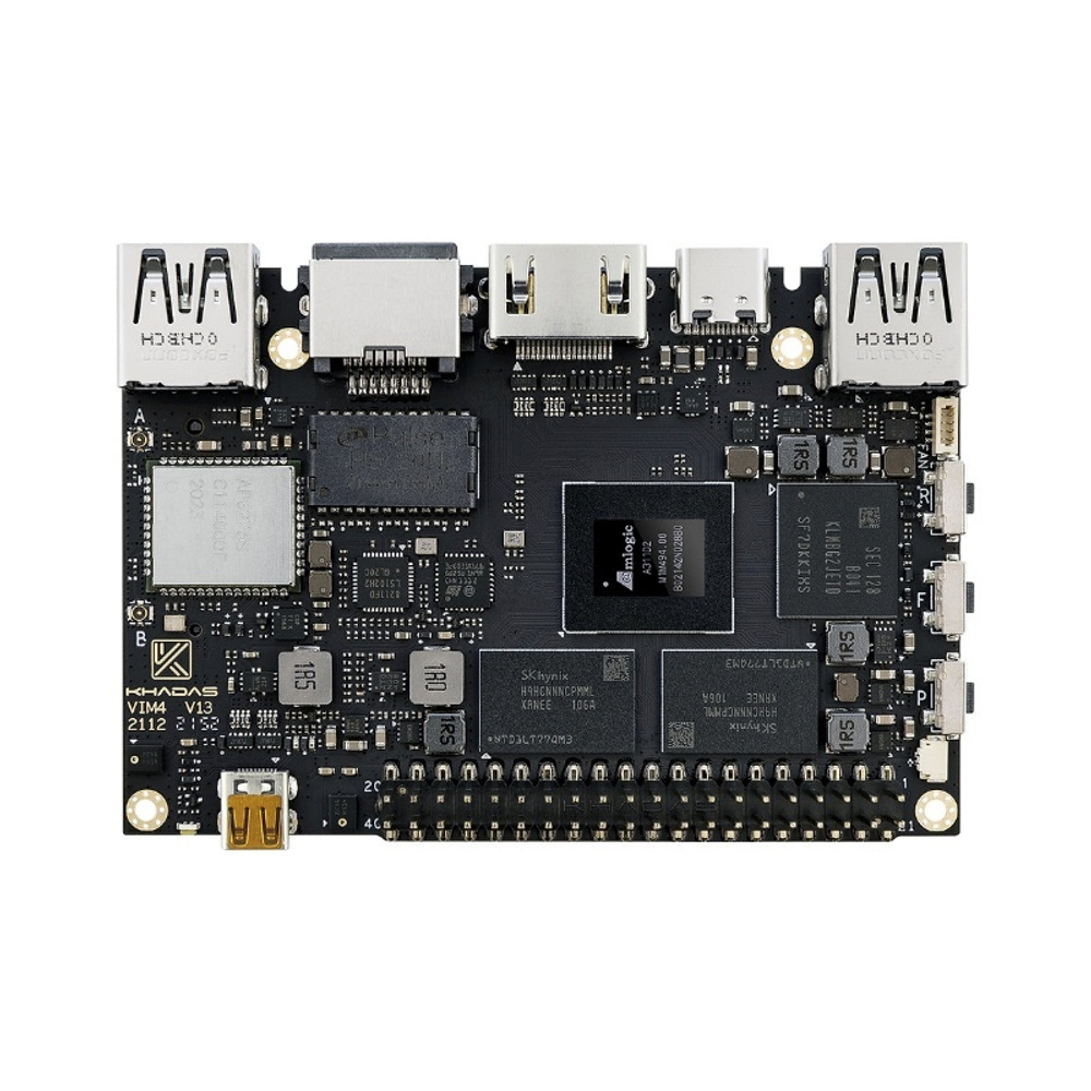 Одноплатный компьютер Khadas VIM4 Active cooling ARM Cortex-A73 4-Core + Cortex-A53 4-Core Amlogic A311D2 2.2GHz 8+32GB