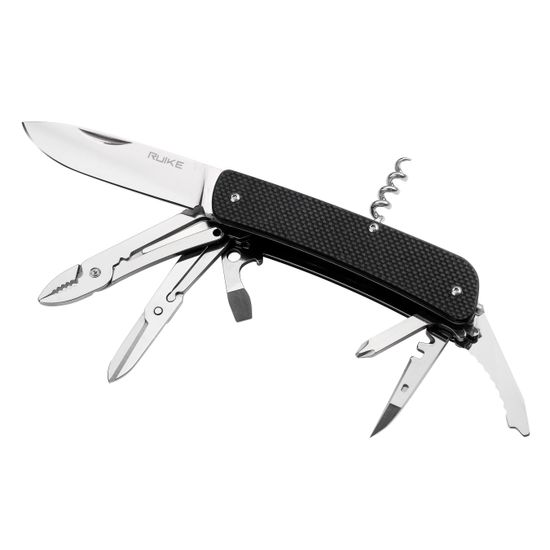Складной нож multi-functional Ruike L41-B черный c клинком из стали Sandvik™ 12С27, рукоять G10