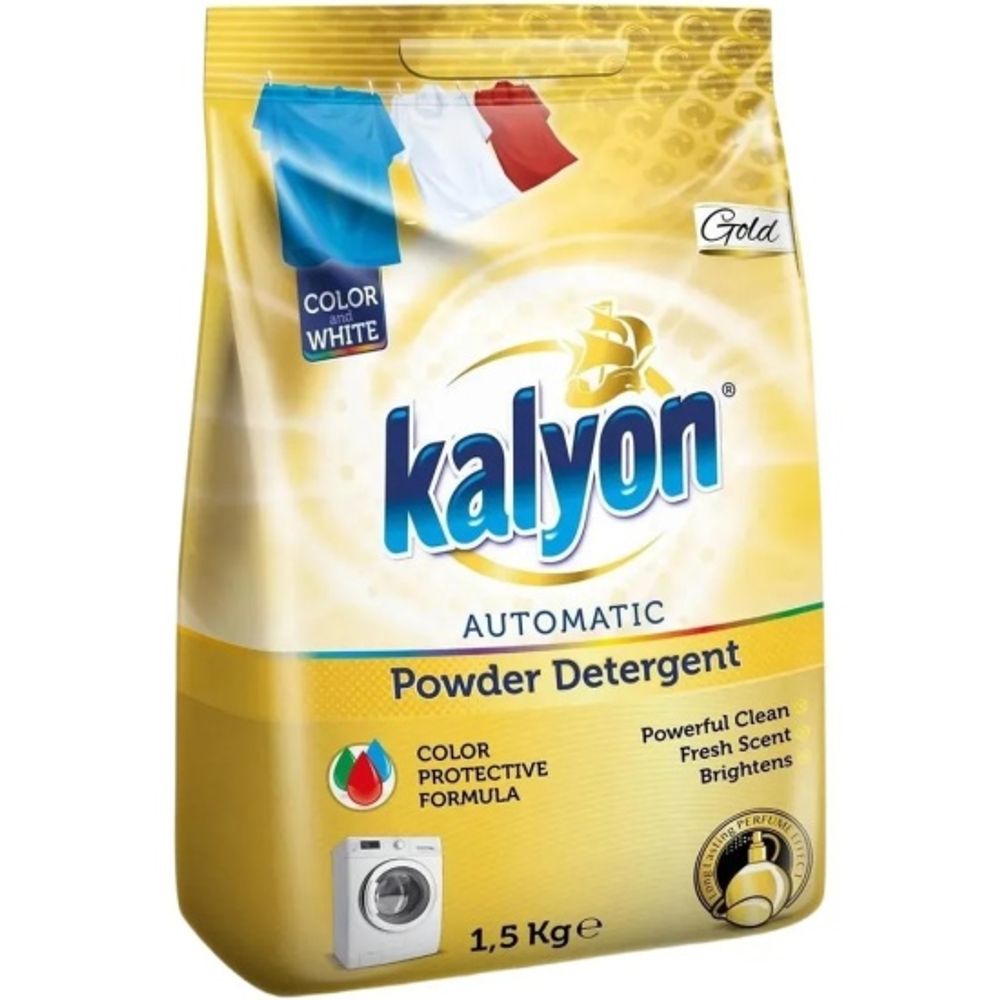 Стиральный порошок автомат KALYON Для Цветного и Белого - ЗОЛОТОЙ 1,5 КГ
