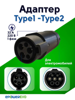 Адаптер для зарядки электромобиля Type1- Type2 220В
