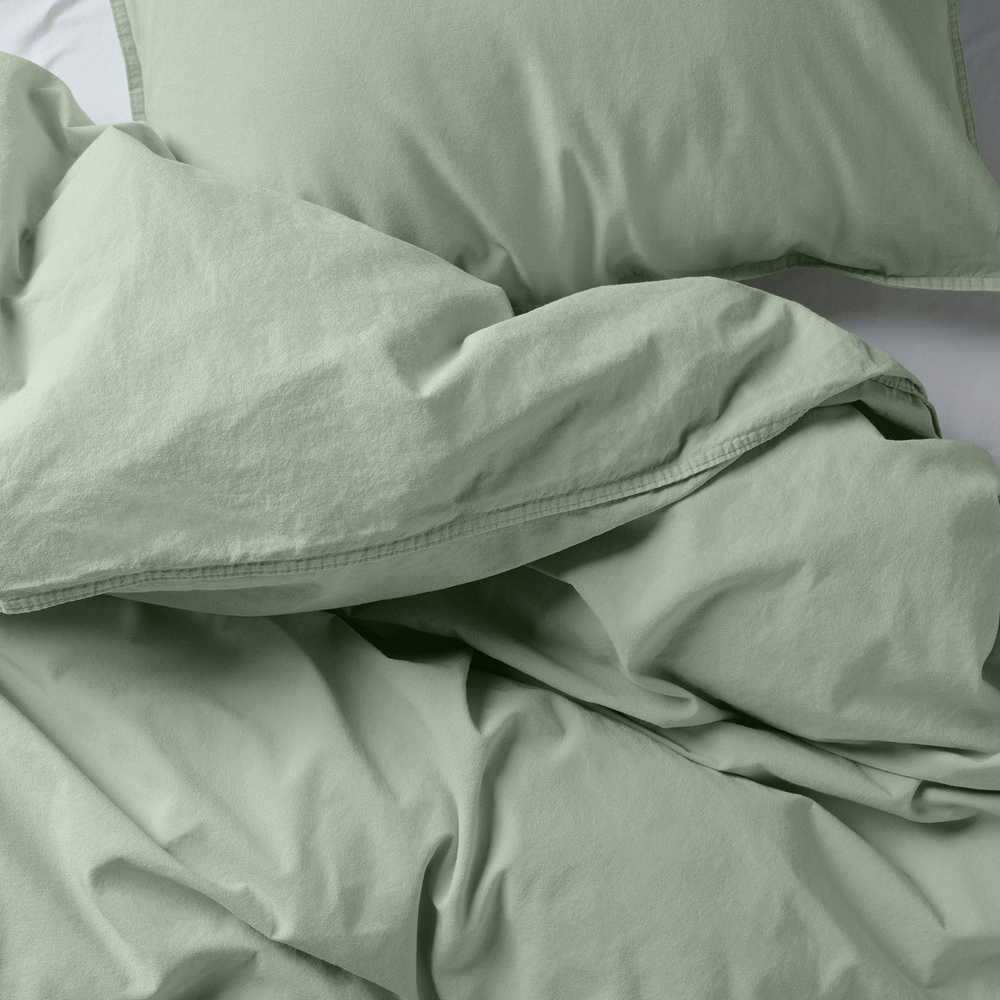 IKEA ÄNGSLILJA  (ИКЕА ЭНГСЛИЛЙА)  -  Пододеяльник и наволочка - бледный серо-зелёный 150x200/50x60 см
