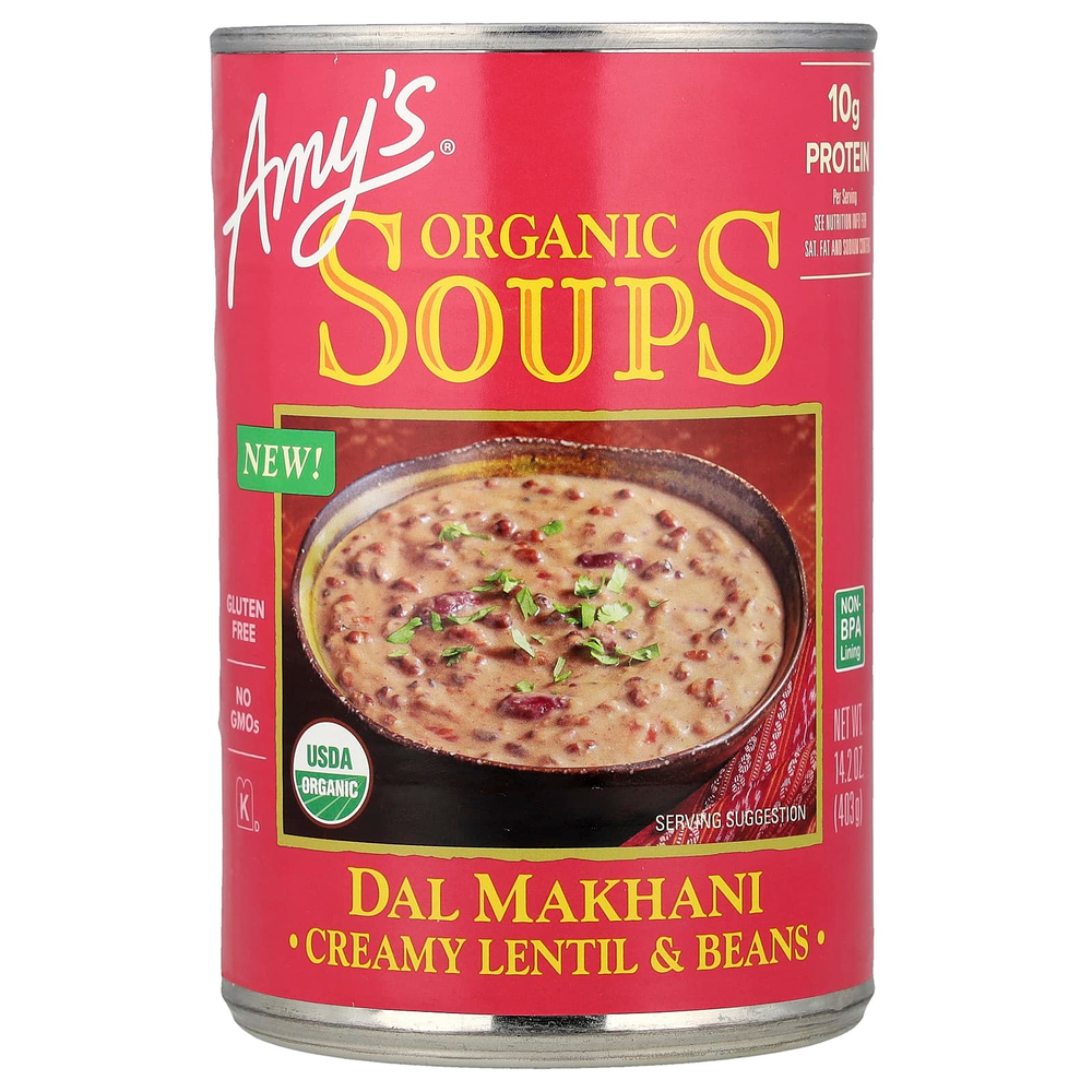 Amy's, Дал макхани, органические супы, кремовая чечевица и фасоль, 403 г (14,2 унции)