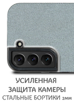 Дизайнерский чехол для SAMSUNG S22 (не PLUS,ULTRA) с мягкой тканевой поверхностью