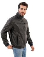 KHIMEONE Мужская кожаная демисезонная куртка (натуральная кожа, овчина)