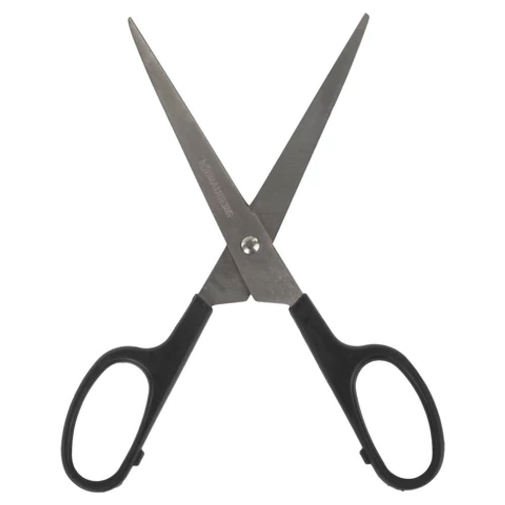 Ножницы BRAUBERG "Standard" 180 мм, черные, классической формы, 2-х сторонняя заточка