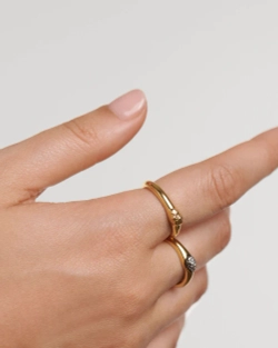 Набор колец The Rocks Ring серебро 925 пробы покрытое золотом