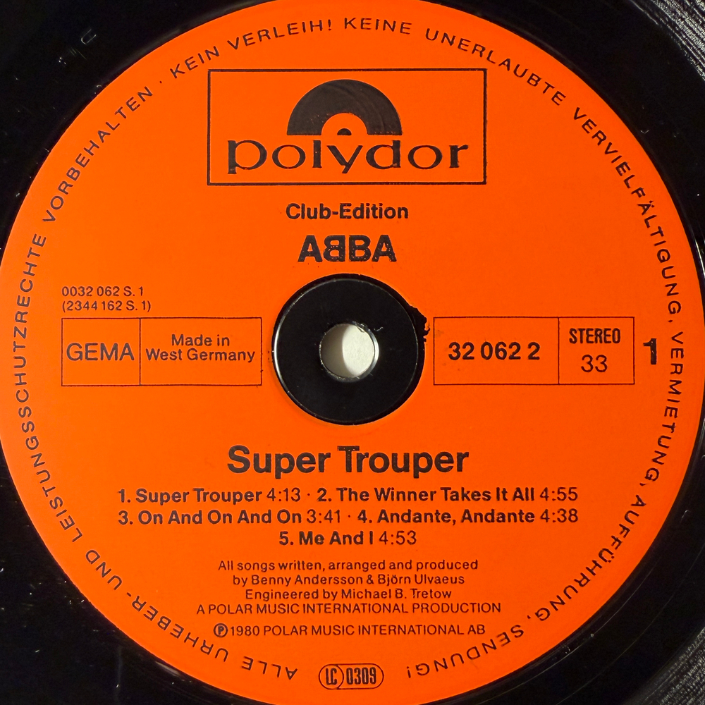 ABBA ‎– Super Trouper (Германия 1980г.)