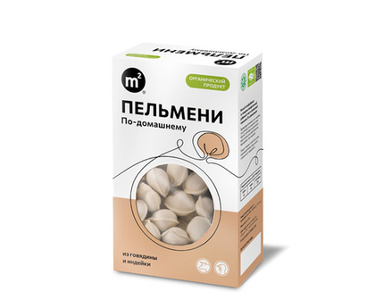 Пельмени по-домашнему с органической говядиной и индейкой, "Ферма М2", 450 г