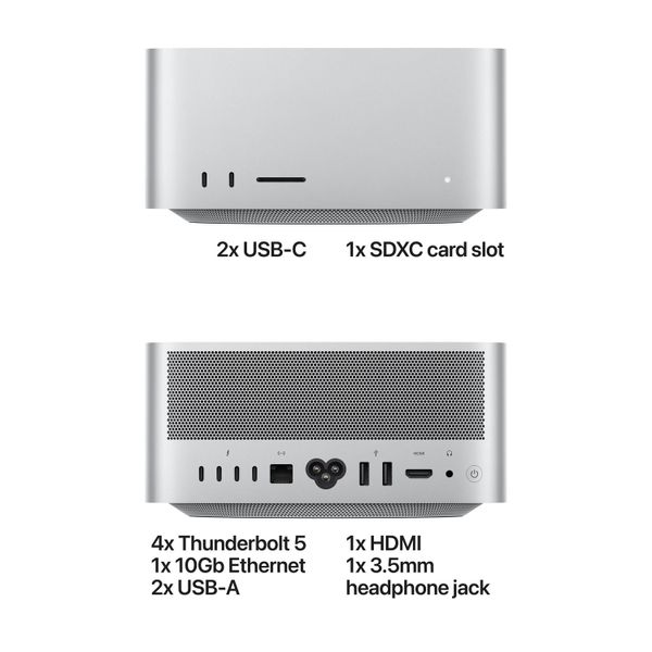 Настольный компьютер Apple Mac Studio 2026 MHL64LL/A (M5 Max 18-Core CPU, GPU 32-Core, 36 ГБ, 512 ГБ) Серебристый | Silver