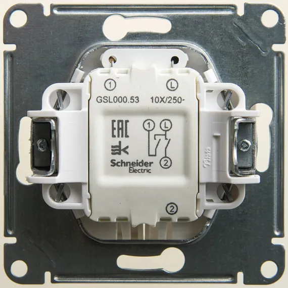 Выключатель двухклавишный с подсветкой Systeme Electric Glossa Перламутр GSL000653