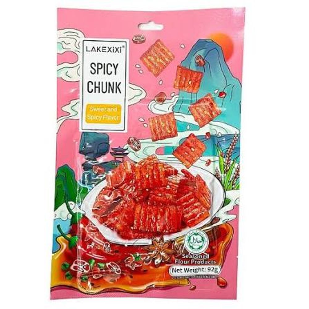 Соевое мясо Lakexixi 92гр Острый ЛОМТИК Sweet and Spicy (Сладкий и Пряный) (25)*4 0075