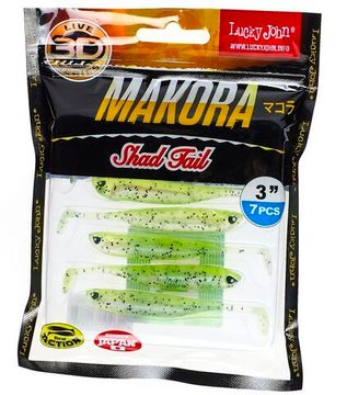 Виброхвосты LJ 3D Series MAKORA SHAD TAIL 3.0in (07,60)/006 7шт.